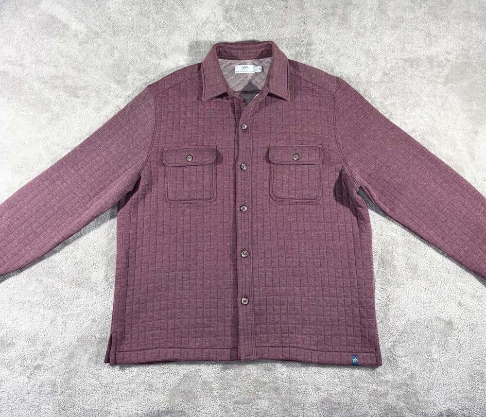 Southern Tide Men's Fairwood Vertical Quilted Shirt Jacket Burgundy Size M